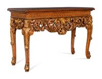 A George II Style Parcel Gilt Mahogany Pier Table