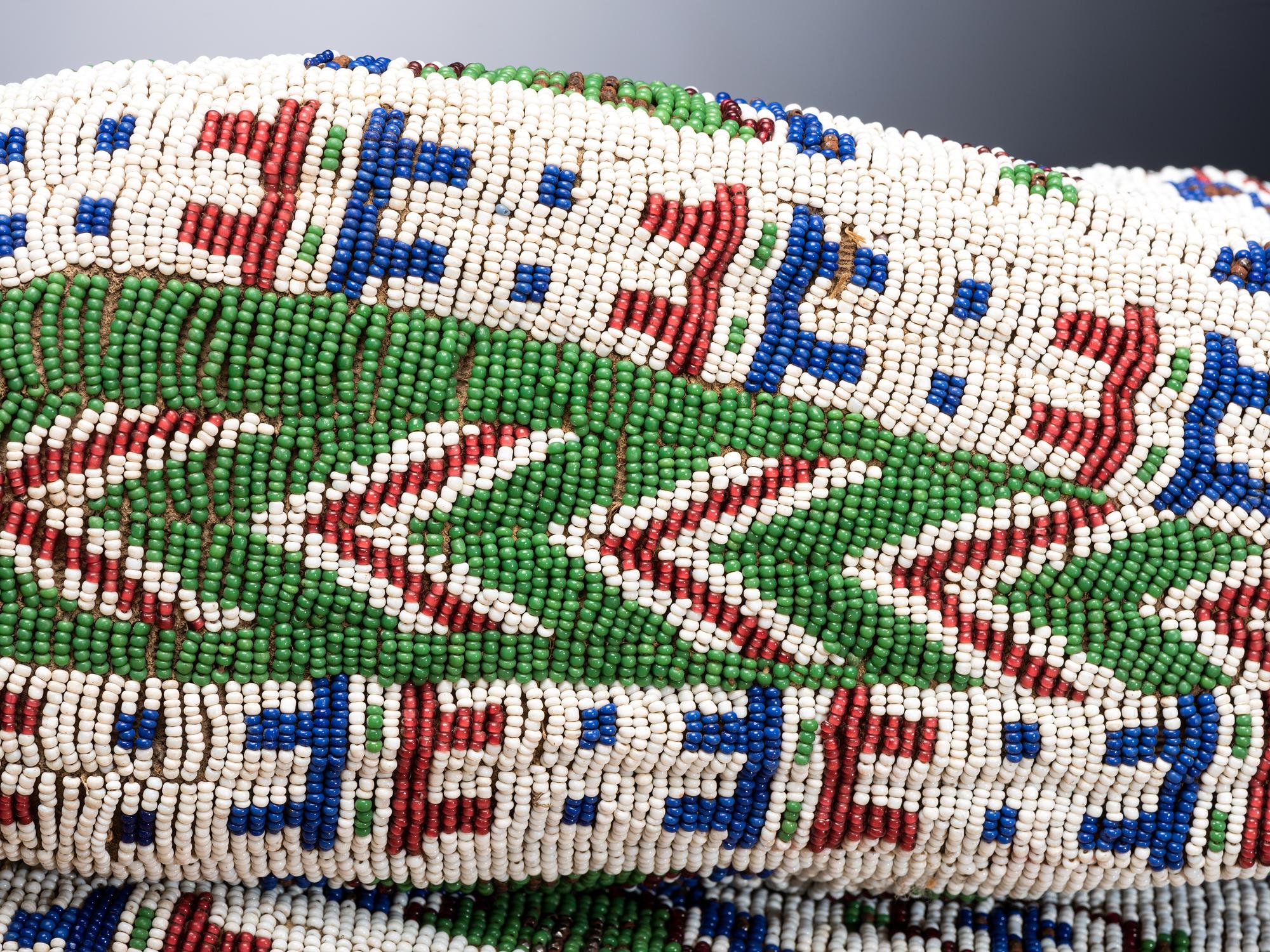 Sioux Fully Beaded Buffalo Hide Moccasins