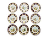 A Set of Nine Continental Gilt-Decorated Porcelain Cabinet Plates