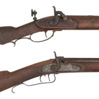 Pair of Halfstock Percussion Target Rifles Including: Unmarked Contemporary and John Rickets