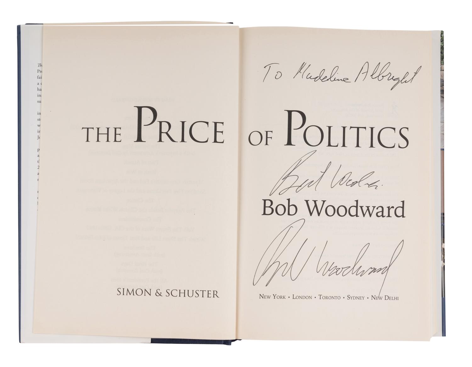 DIPLOMACY A group of 8 works, most FIRST EDITIONS INSCRIBED TO SECRETARY ALBRIGHT: