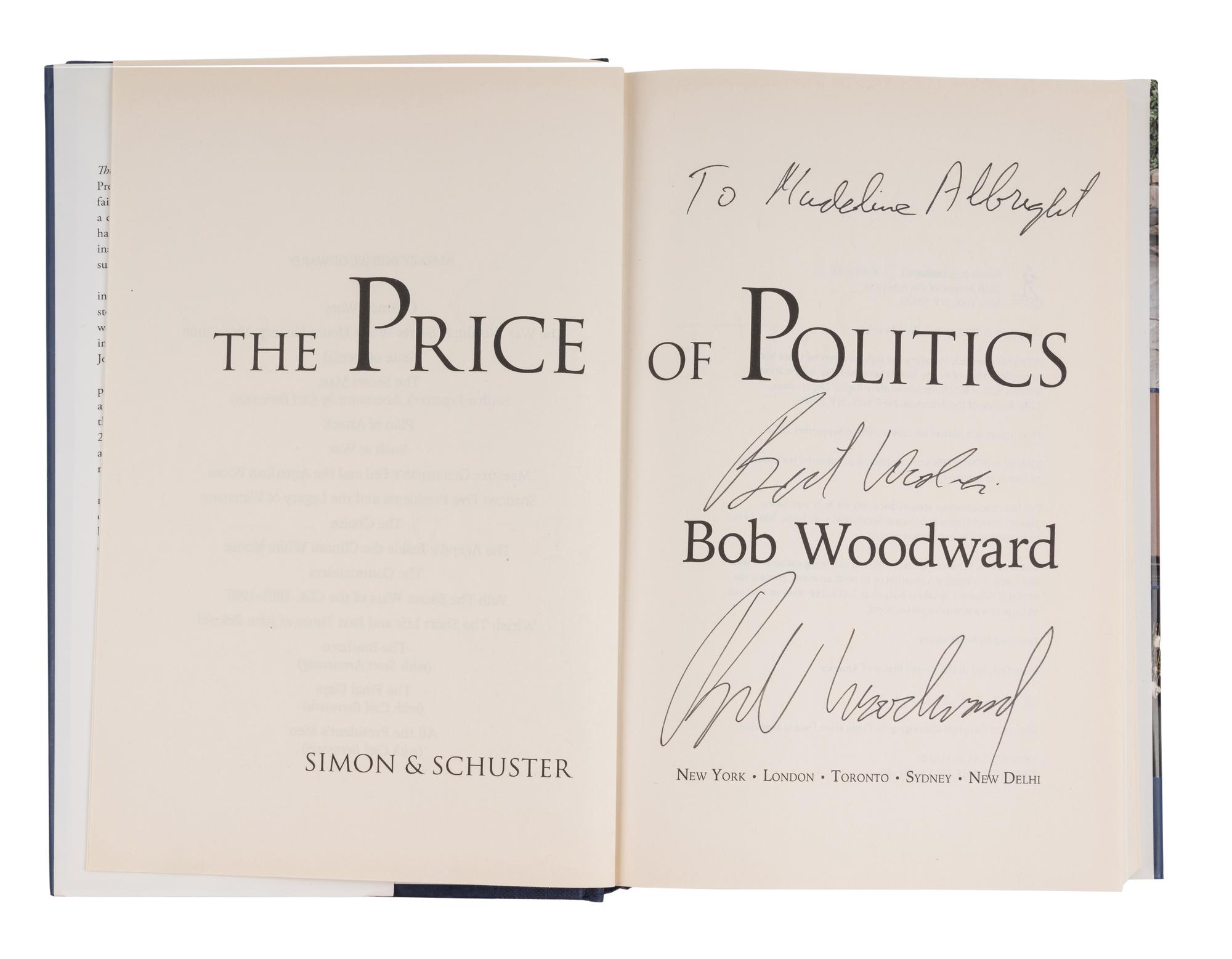 DIPLOMACY A group of 8 works, most FIRST EDITIONS INSCRIBED TO SECRETARY ALBRIGHT: