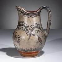 San Ildefonso Figural Polychrome Pottery Pitcher