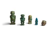 Five Egyptian Faience Ptah Amulets
