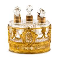 A Palais Royal Gilt Bronze and Cut Glass Scent Caddy