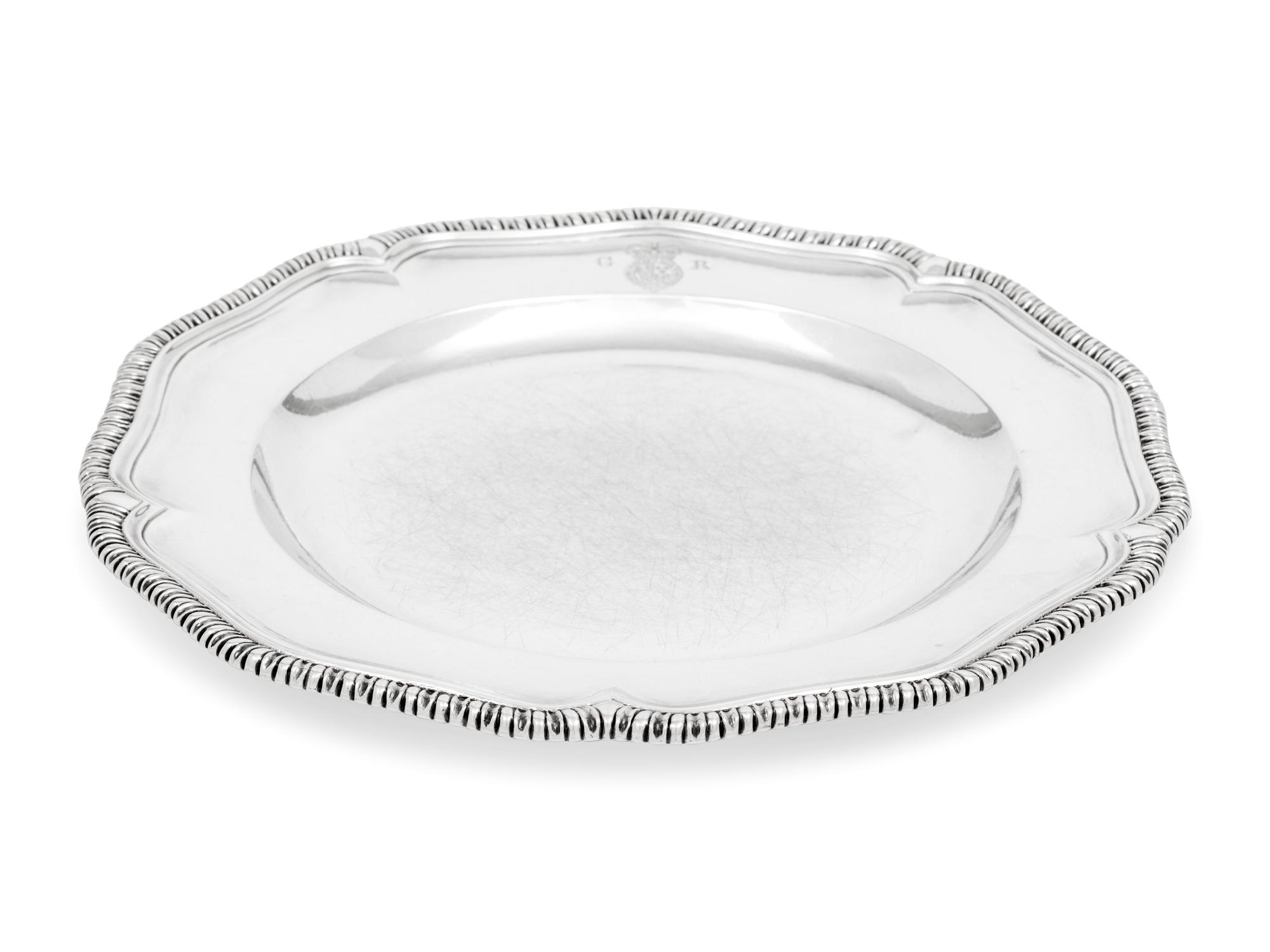 Two Sets of Twelve George III Silver Dinner Plates