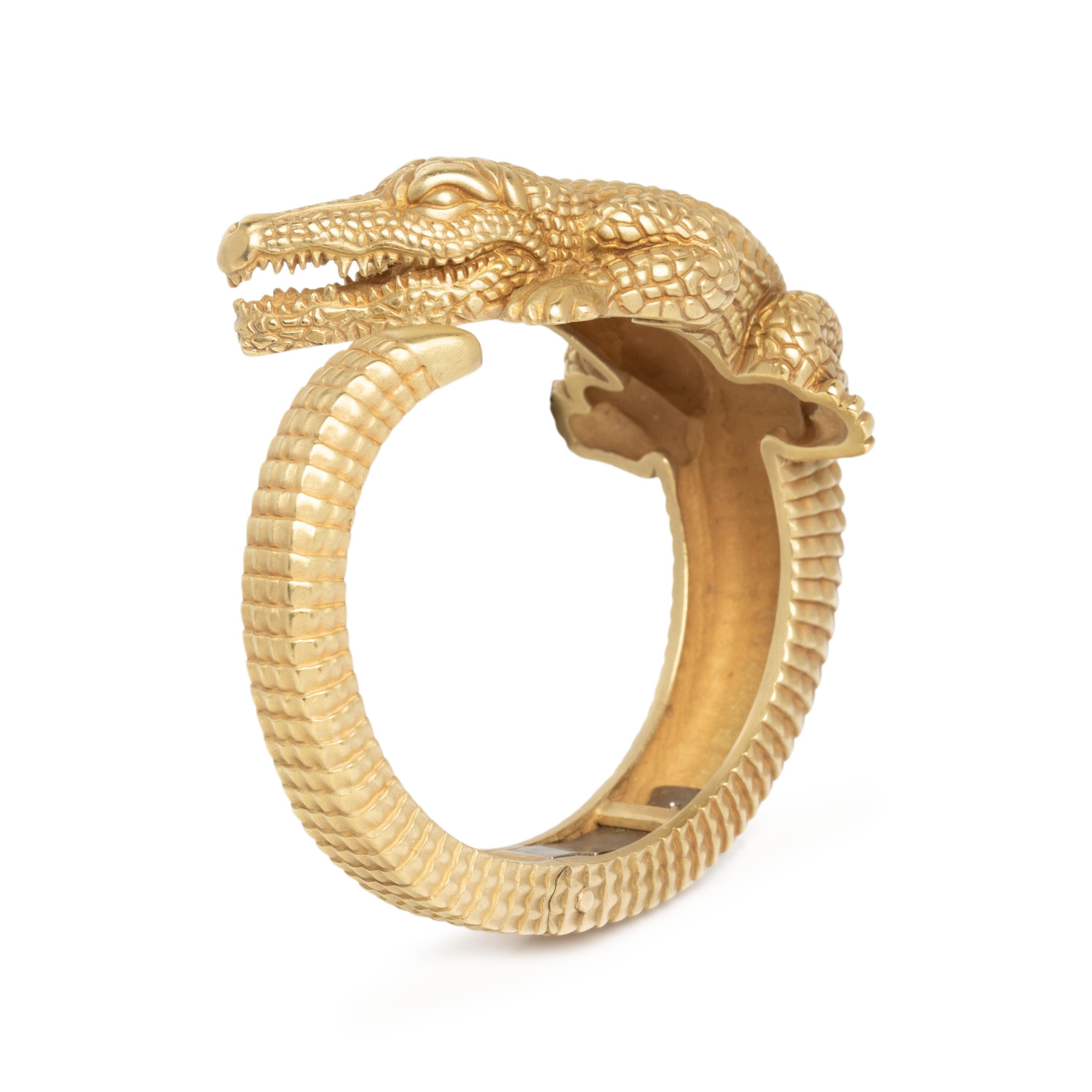 BARRY KIESELSTEIN-CORD, YELLOW GOLD ALLIGATOR CUFF BRACELET