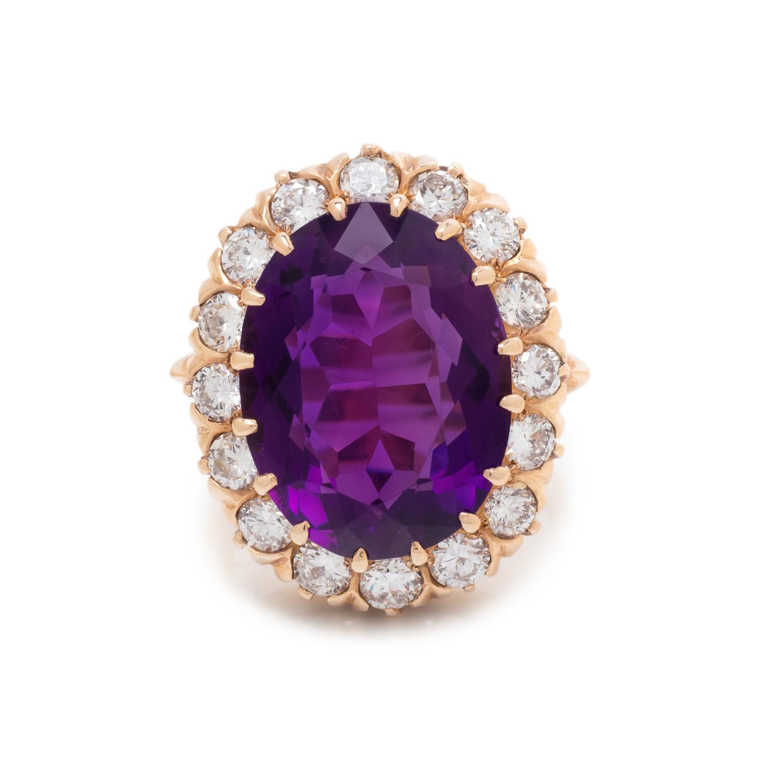 AMETHYST AND DIAMOND RING