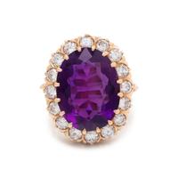 AMETHYST AND DIAMOND RING