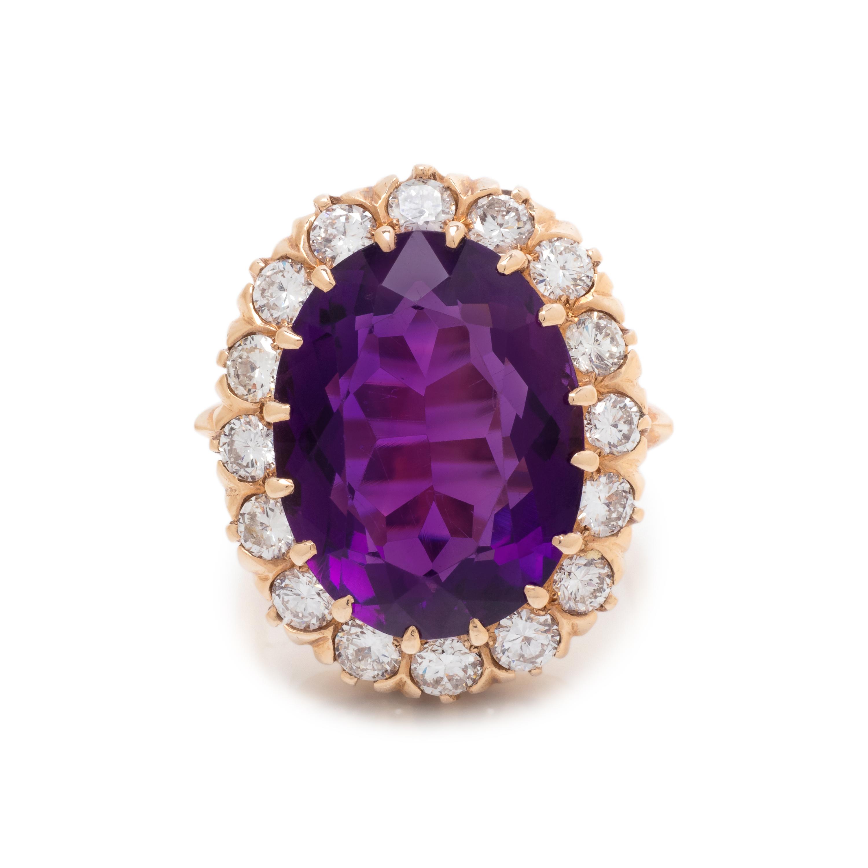 AMETHYST AND DIAMOND RING
