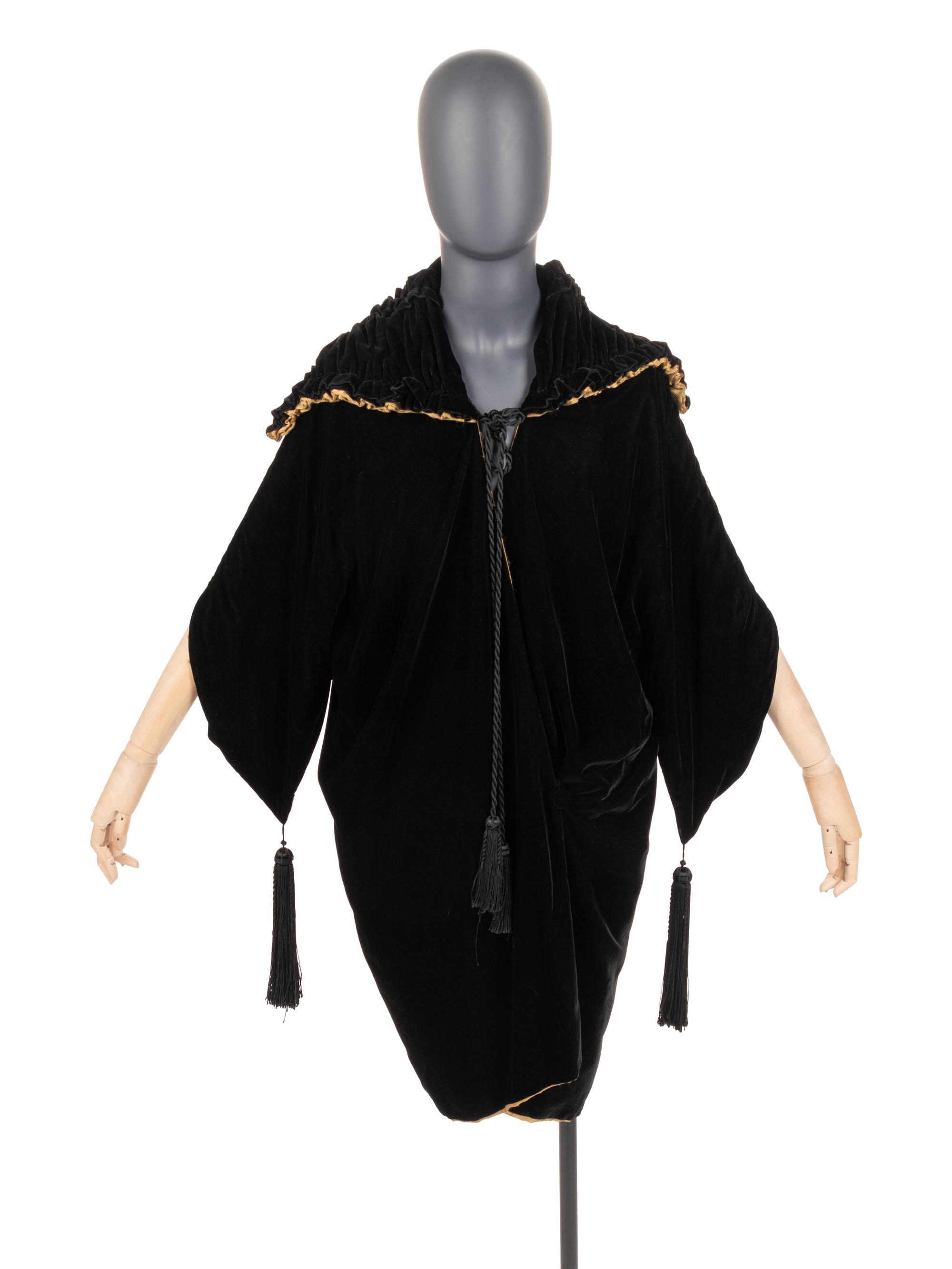 Liberty & Co. Silk Velvet Evening Coat with Tassels, 1910-20s