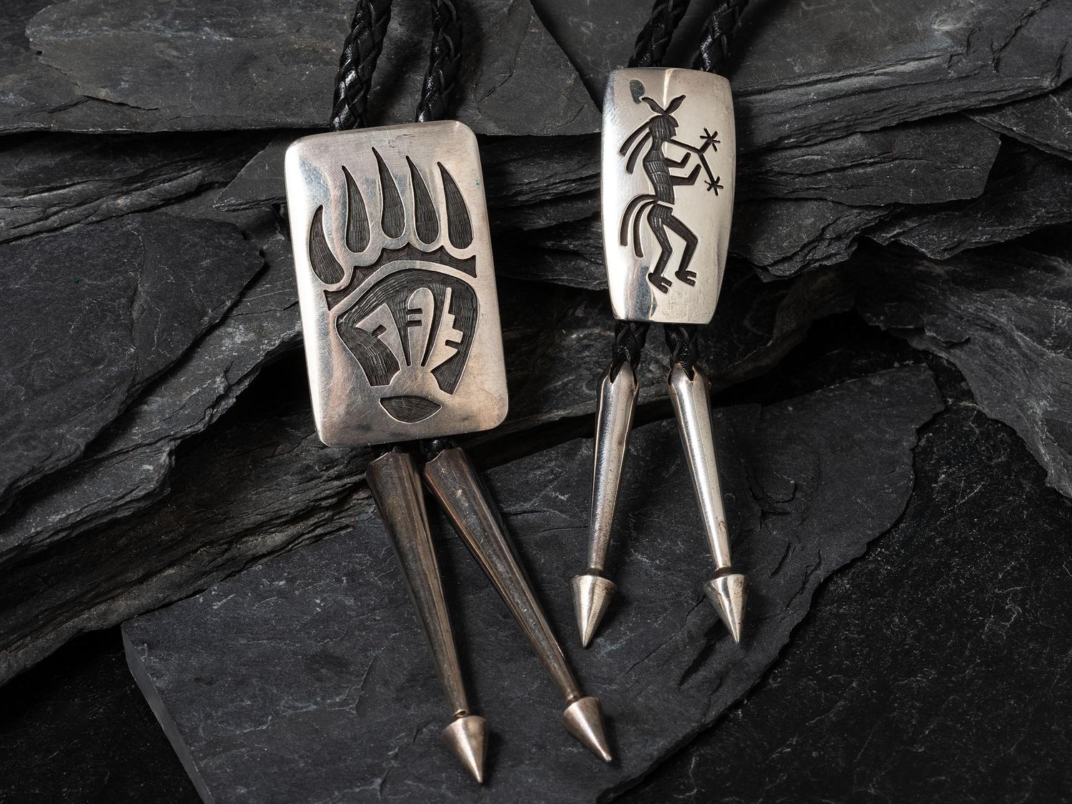 Silver Overlay Bolo Ties