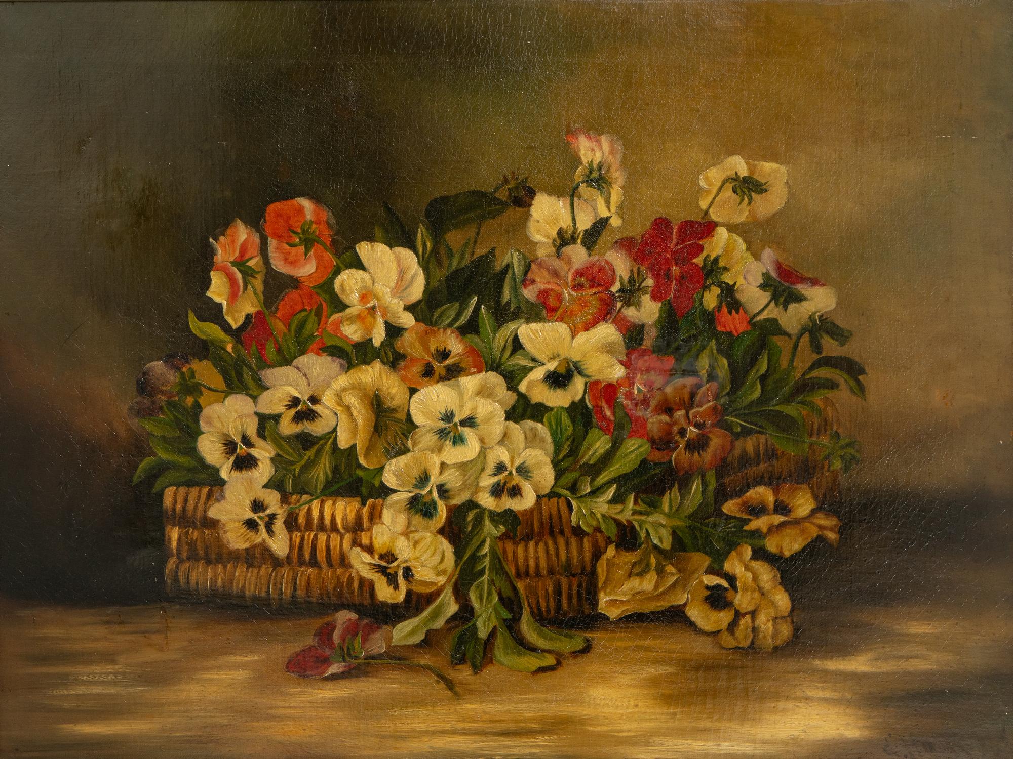 Continental School, 20th Century Two Floral Still-Lifes oil on canvas 19 x 25 inches and 18 x 24 inches.