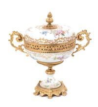 A Sevres Style Gilt Metal Mounted Porcelain Potpourri Height 9 1/2 inches. — 20TH CENTURY
