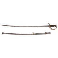 Germanic Chevaulegers Style Saber with Scabbard Inscribed to 1st Lt. O.P. Furgason 27th Indiana Infantry