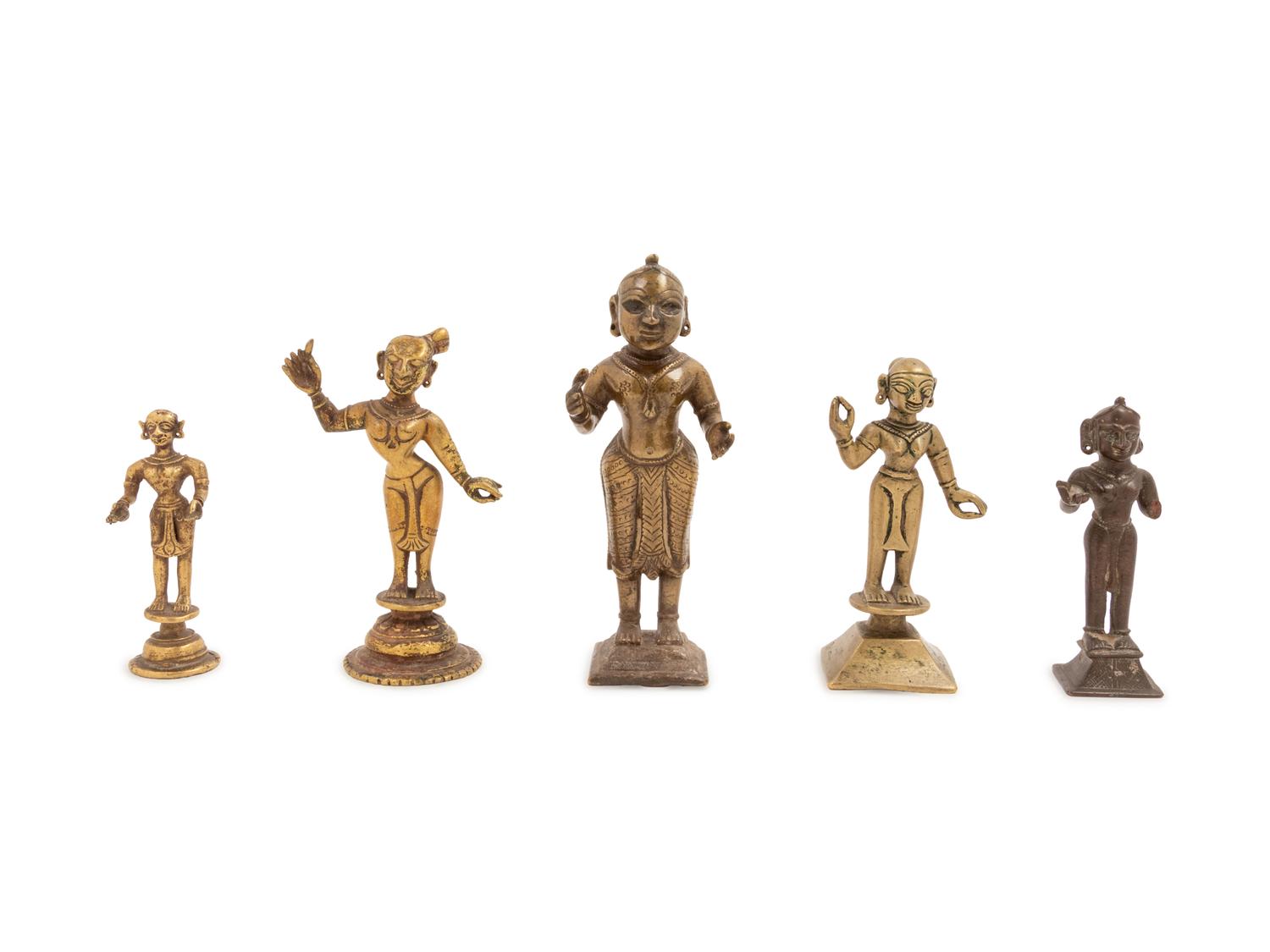 Five Indian Bronze Figures of Deities
