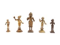 Five Indian Bronze Figures of Deities