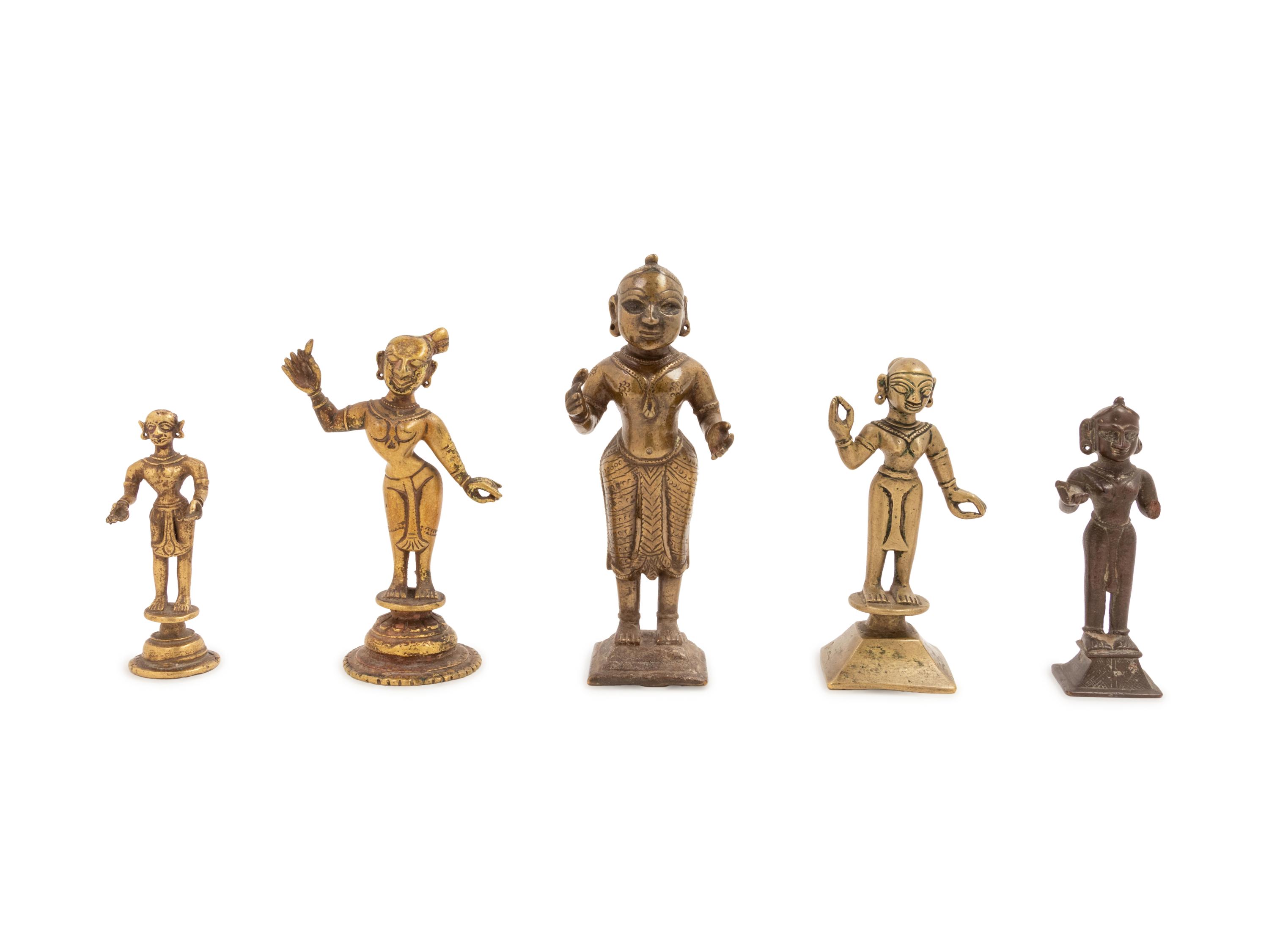Five Indian Bronze Figures of Deities