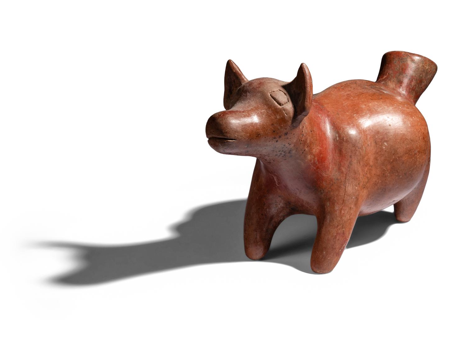 A Colima Effigy Dog Vessel