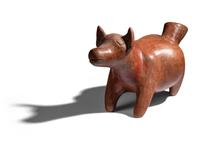 A Colima Effigy Dog Vessel