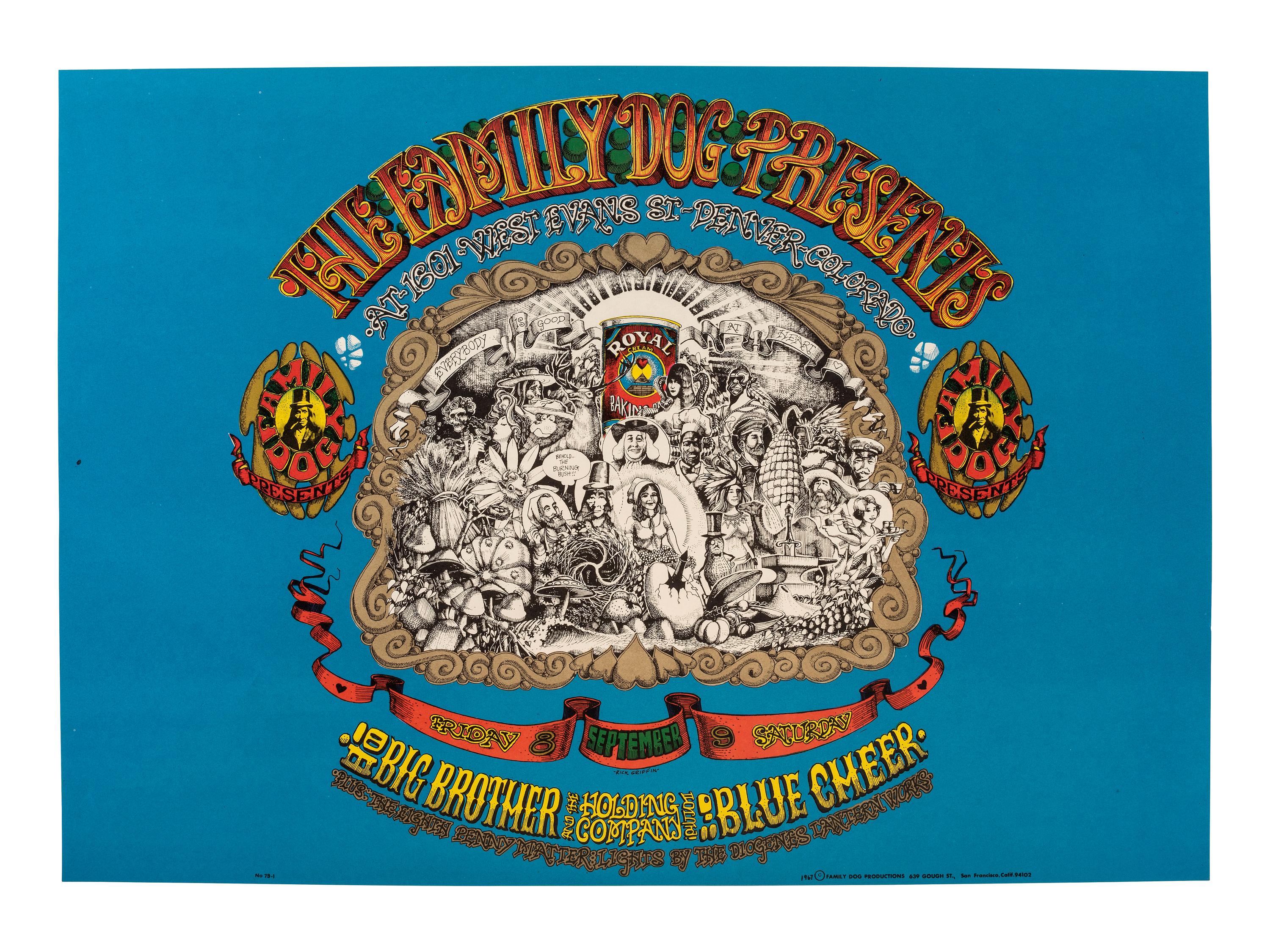 [MUSIC] -- [POSTERS]. GRIFFIN, Rick, artist. The Family Dog Presents Big Brother and the Holding Company/Janis Joplin in Denver, Colorado. San Francisco, CA: Family Dog Productions, 1967.
