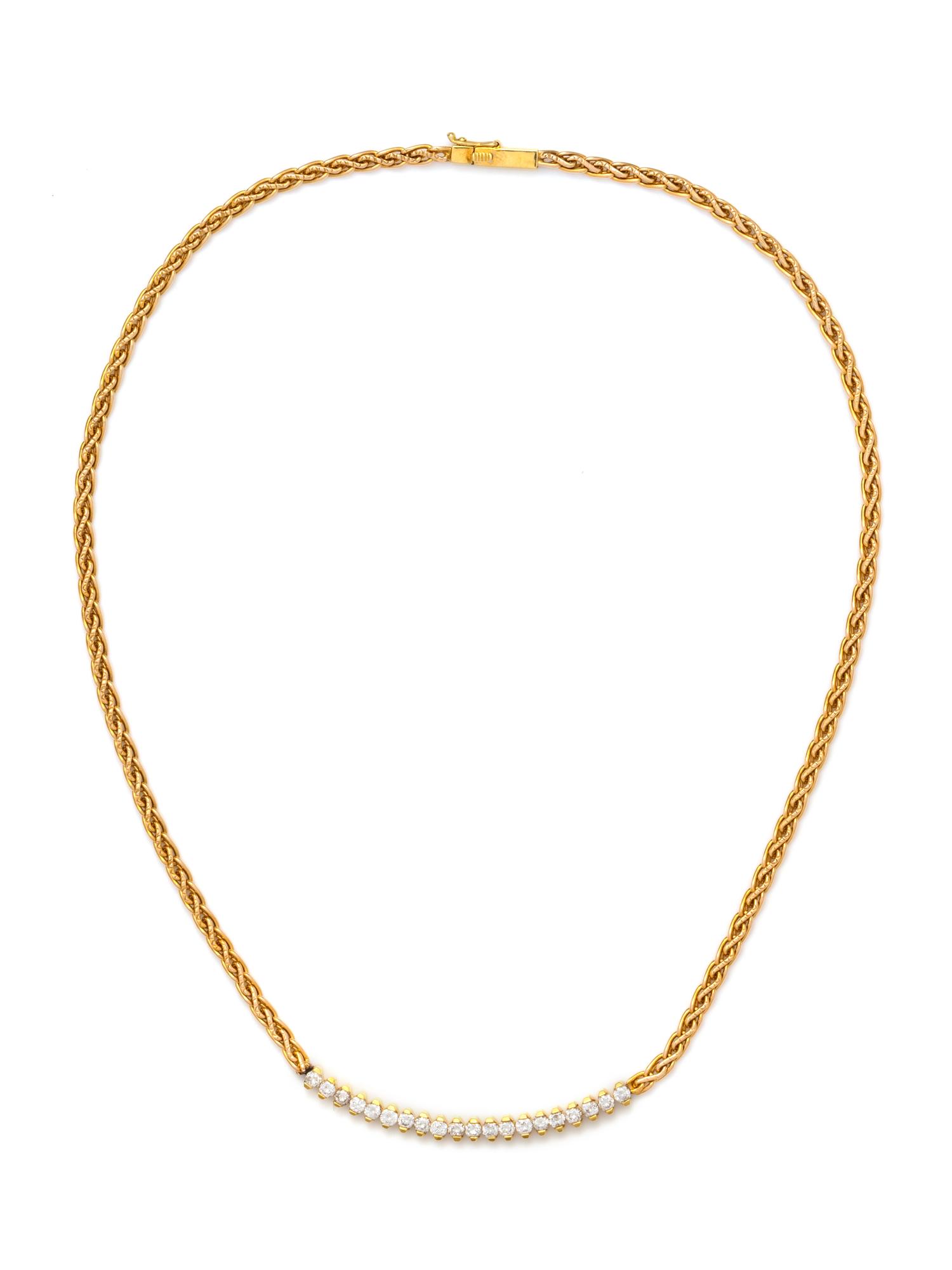 YELLOW GOLD AND DIAMOND NECKLACE