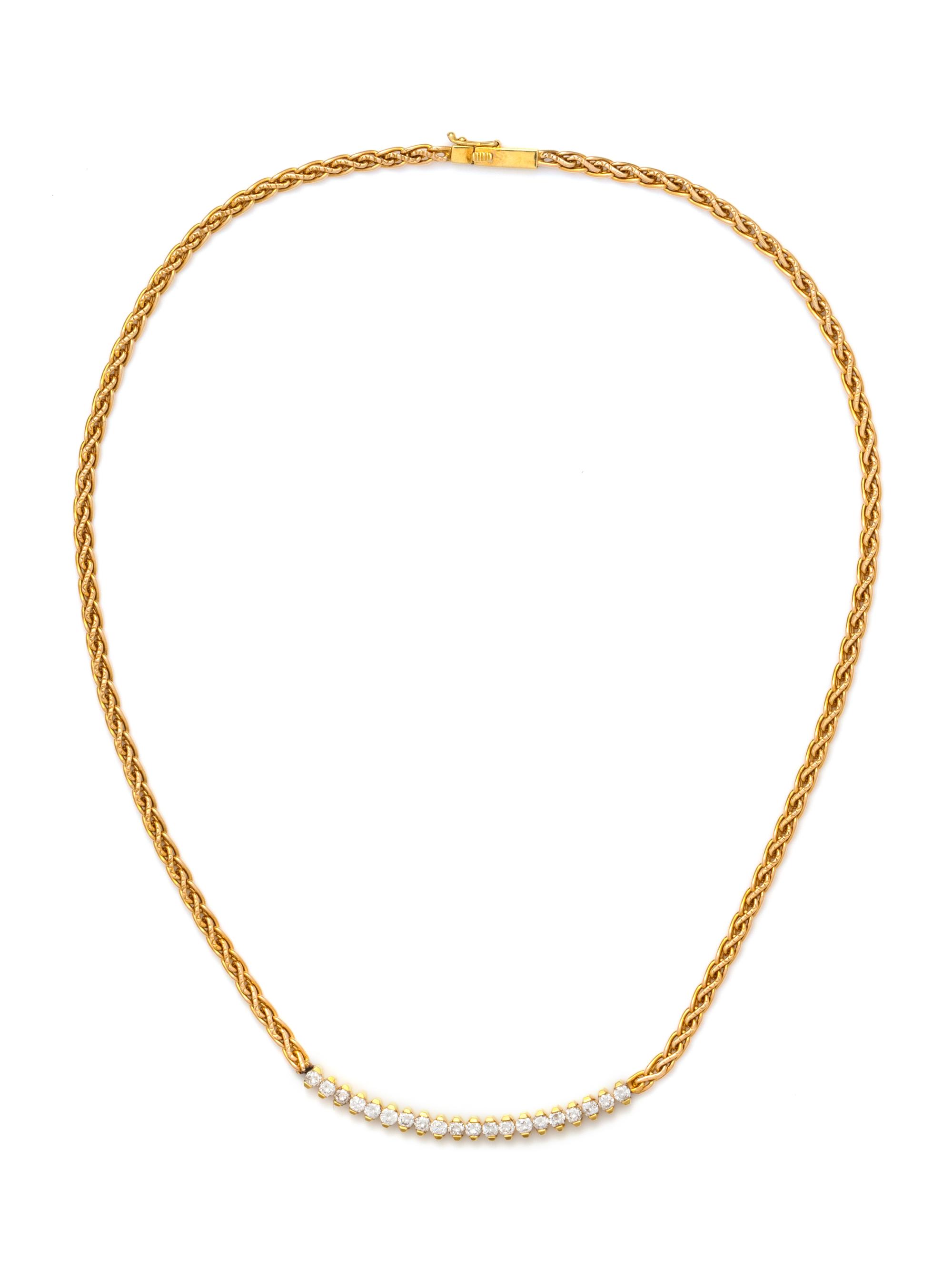 YELLOW GOLD AND DIAMOND NECKLACE
