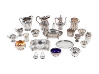 A Collection of Twenty-Two Silver-Plate Articles