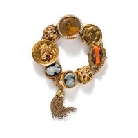 YELLOW GOLD SLIDE CHARM BRACELET
