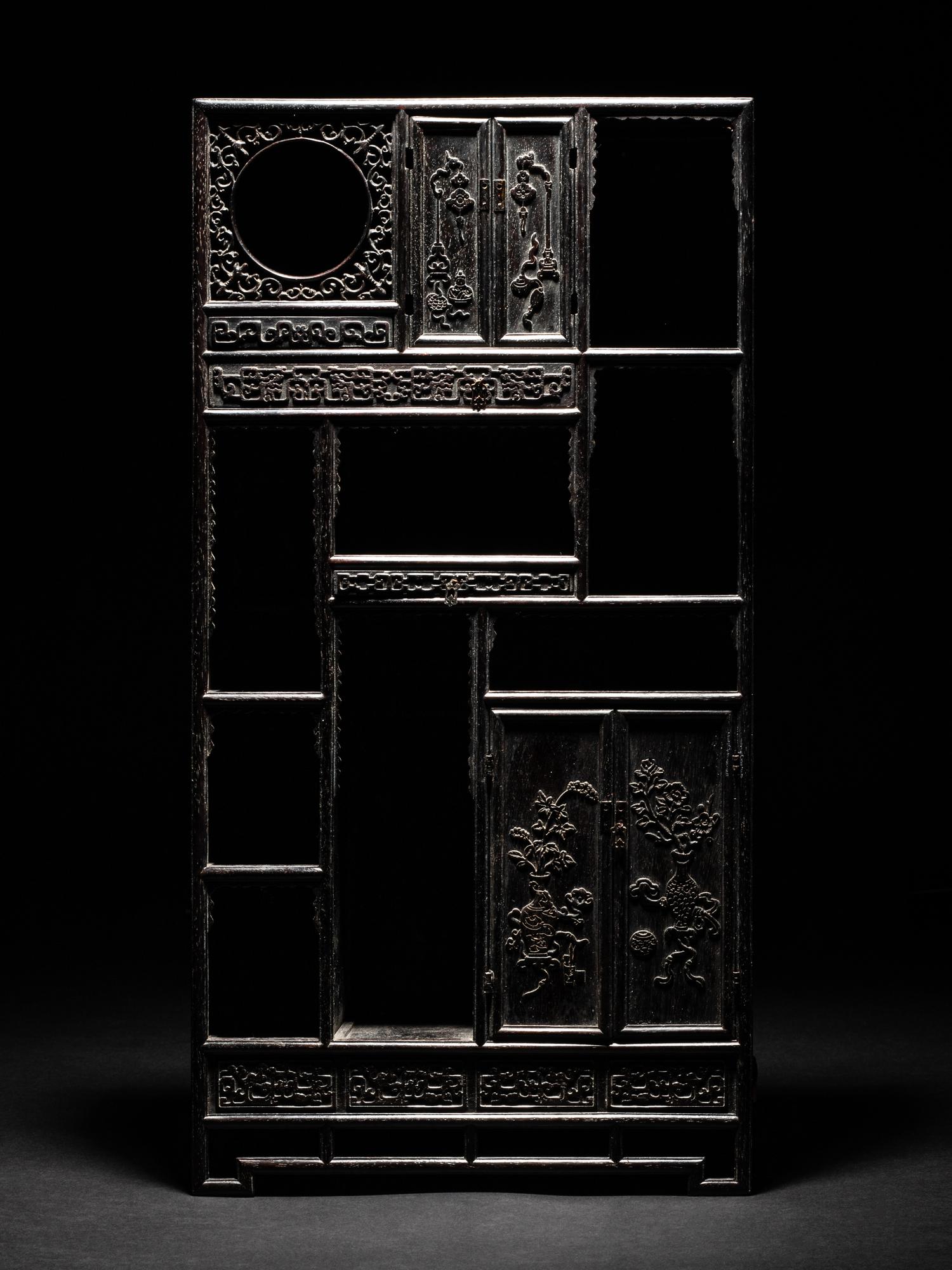 A Small Zitan Wood Displaying Cabinet, Duobaoge