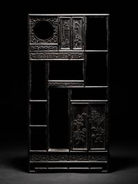 A Small Zitan Wood Displaying Cabinet, Duobaoge
