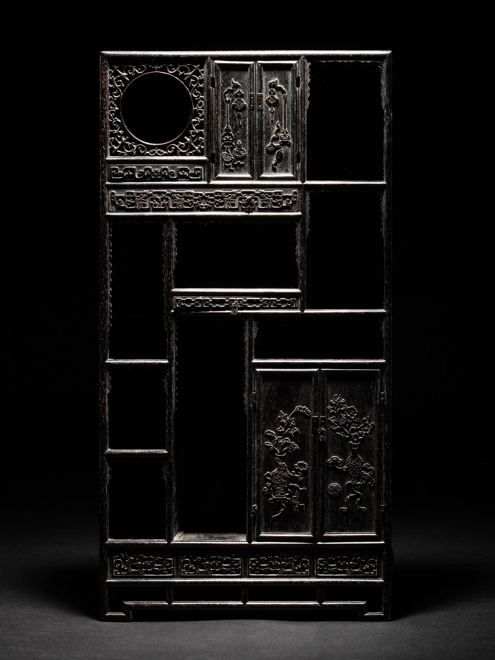 A Small Zitan Wood Displaying Cabinet, Duobaoge