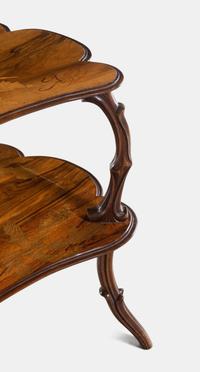Two-Tier Marquetry Table, c. 1900