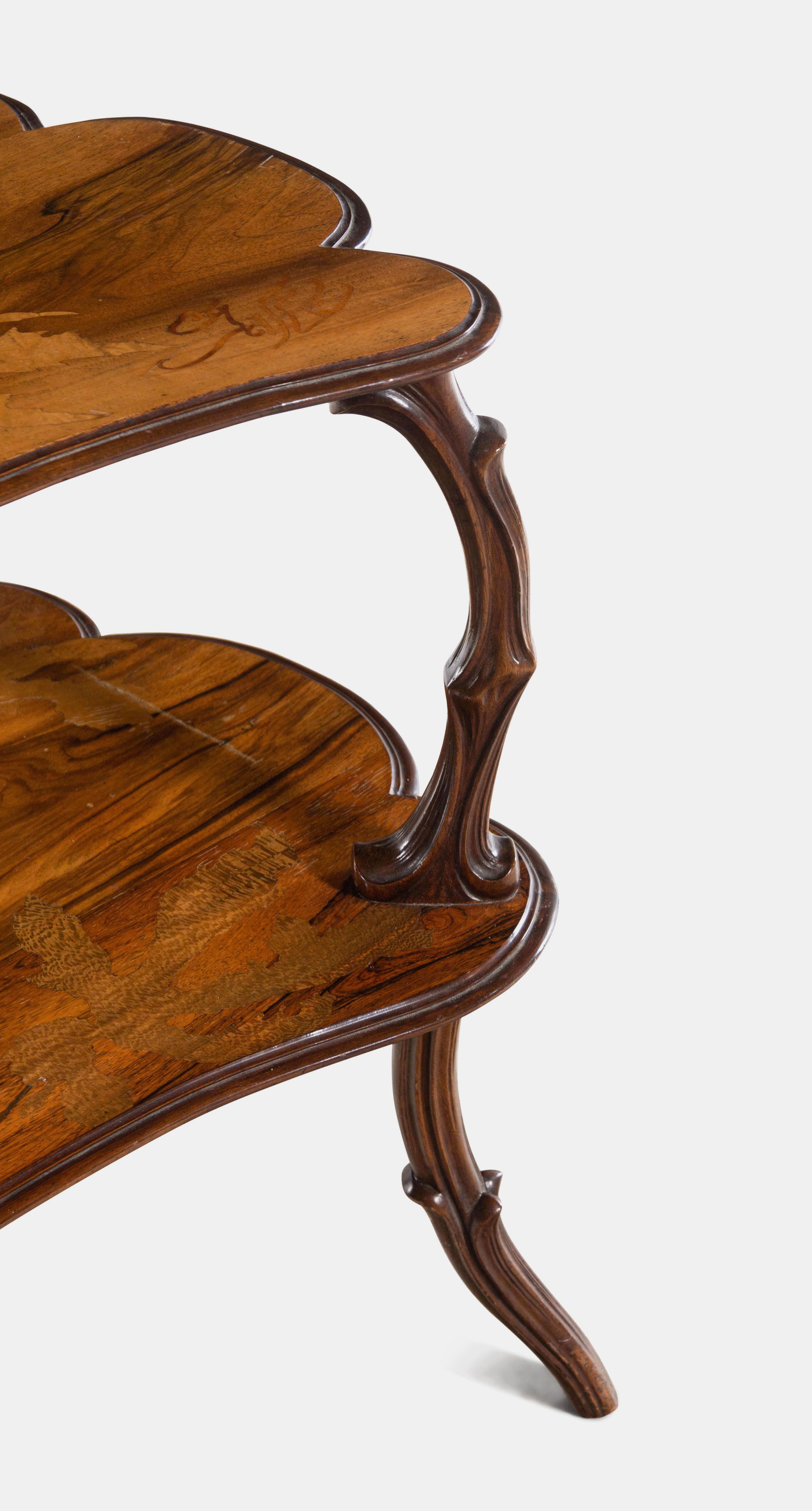 Two-Tier Marquetry Table, c. 1900