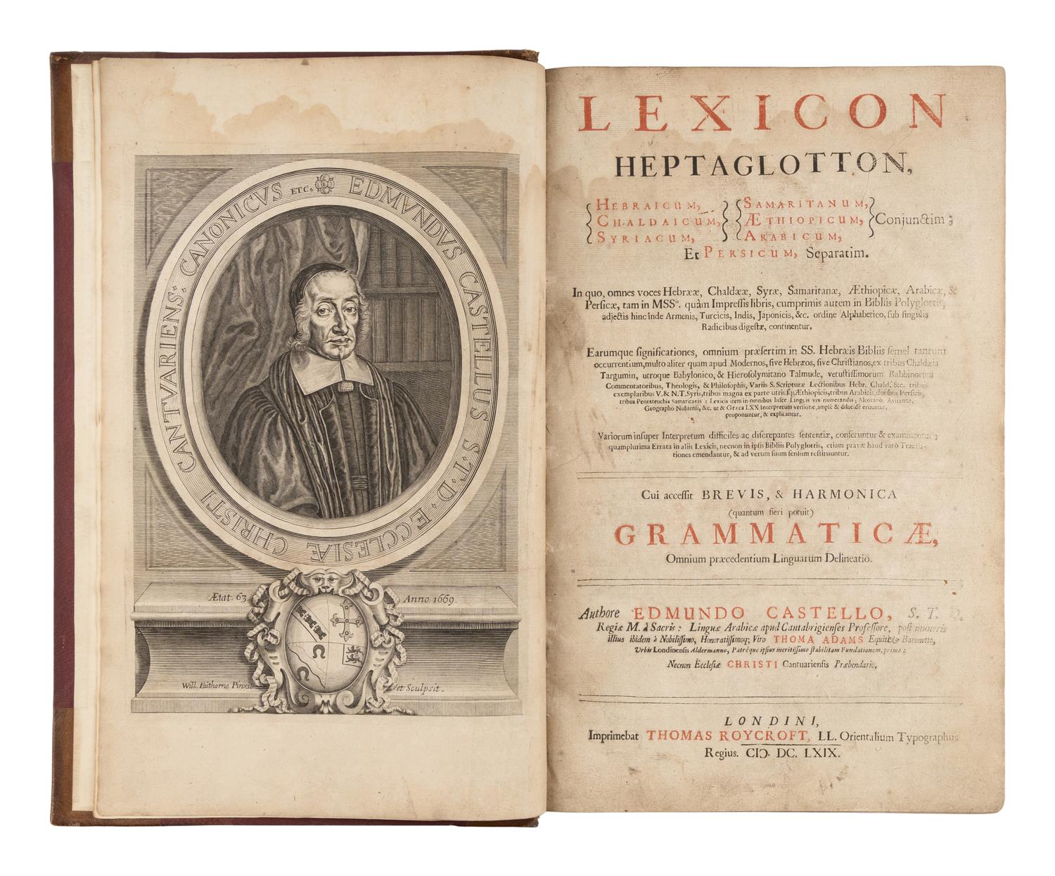 [BIBLE, Polyglot]. [WALTON, Brian (1600-1661), editor]. Biblia Sacra Polyglotta . London: Thomas Roycroft, 1655-1657.