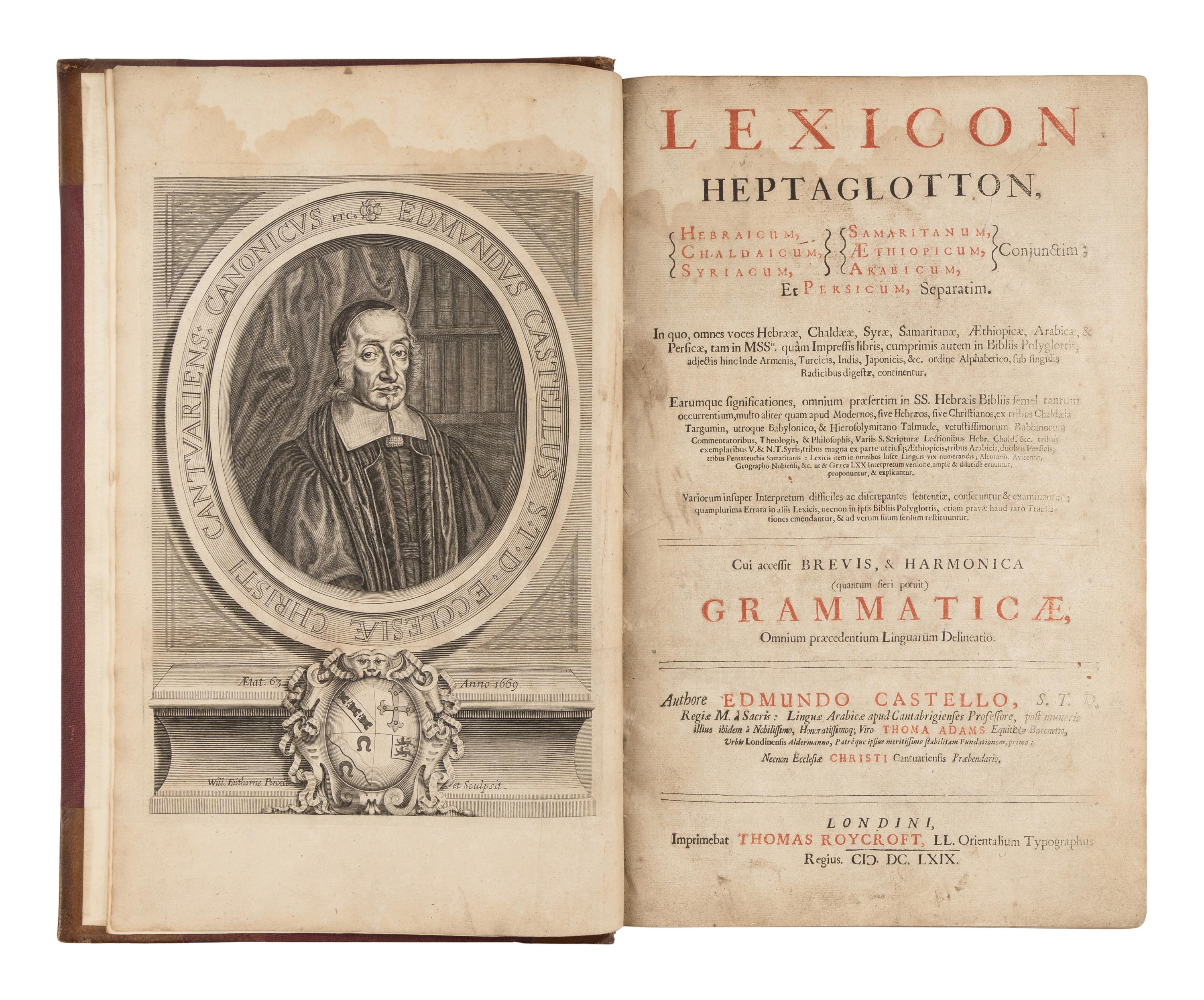 [BIBLE, Polyglot]. [WALTON, Brian (1600-1661), editor]. Biblia Sacra Polyglotta . London: Thomas Roycroft, 1655-1657.