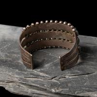 Navajo or Zuni Silver and Turquoise Cluster Cuff Bracelet