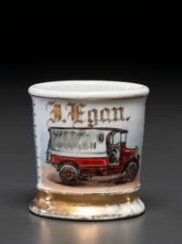 A Laundry Truck Driver's Porcelain Occupational Shaving Mug