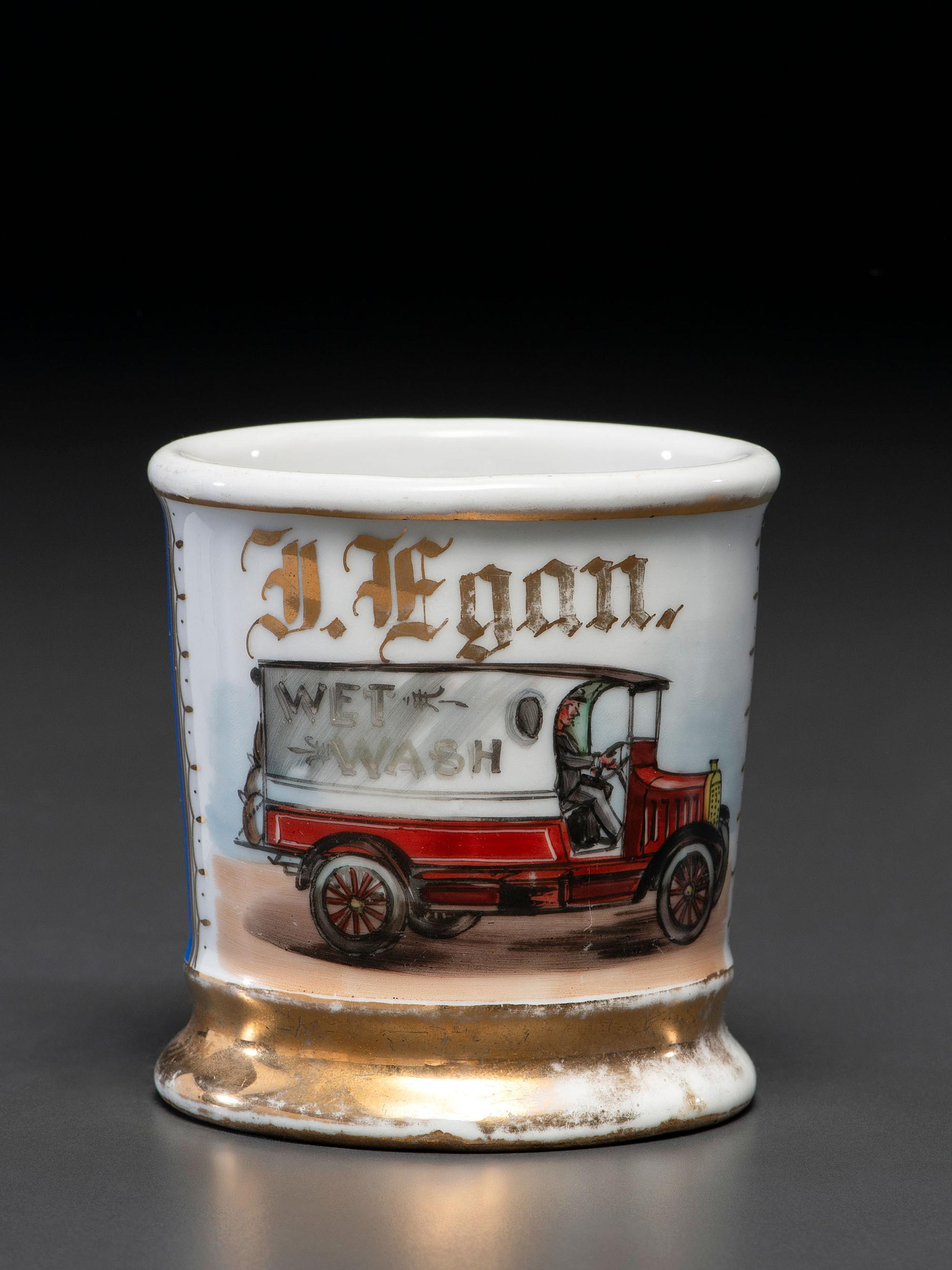 A Laundry Truck Driver's Porcelain Occupational Shaving Mug