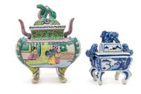 Two Chinese Porcelain Insence Burners