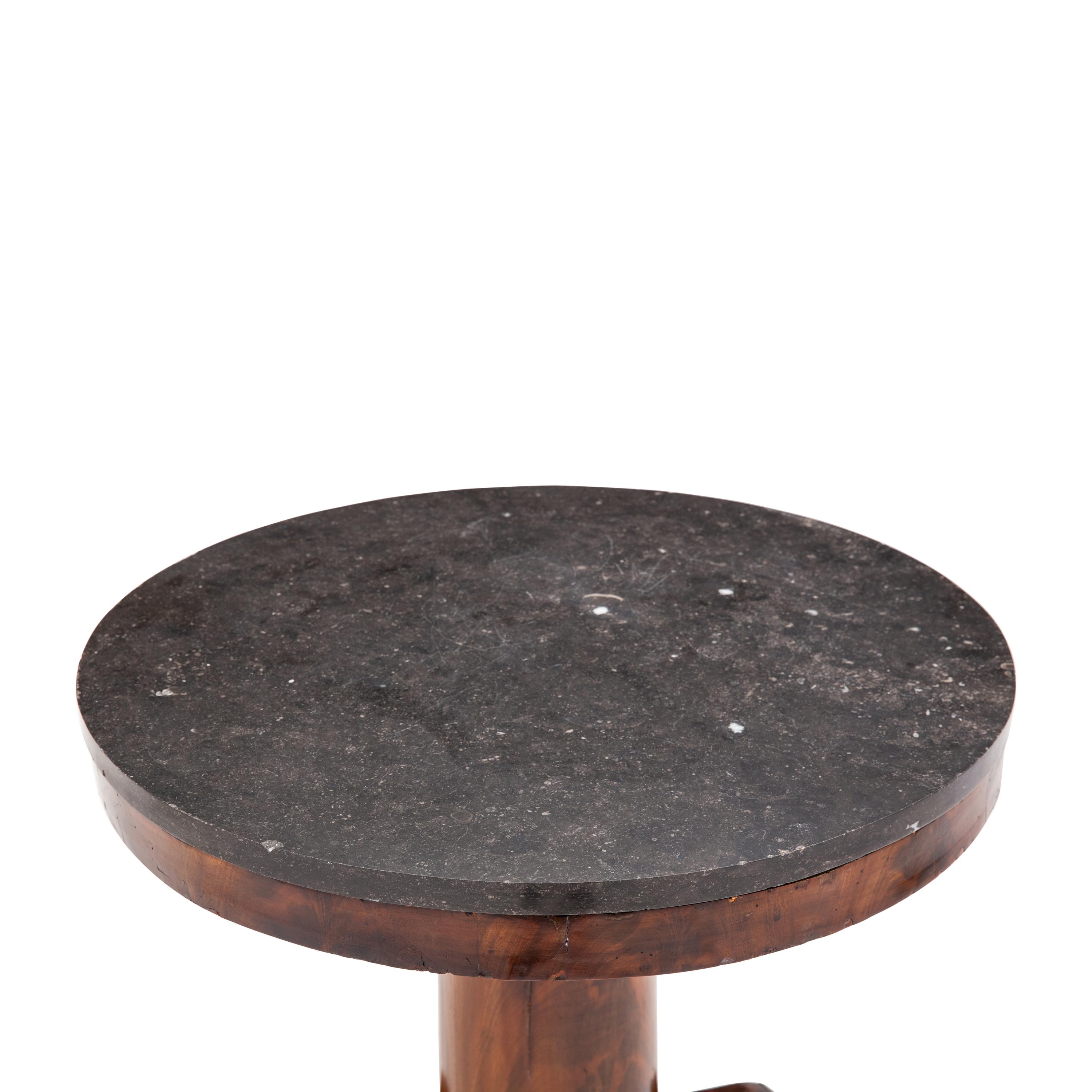 An Empire Style Mahogany and Marble-Top Center Table