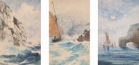 A Collection of Miniature American Nautical Watercolors — 20TH CENTURY