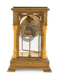 An Ansonia Sirius Gilt Metal and Crystal Regulator Clock