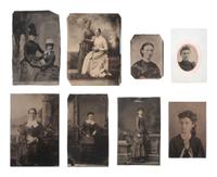 [EARLY PHOTOGRAPHY]. 37 tintypes of women of varying ages, incl. studious and religious subjects.