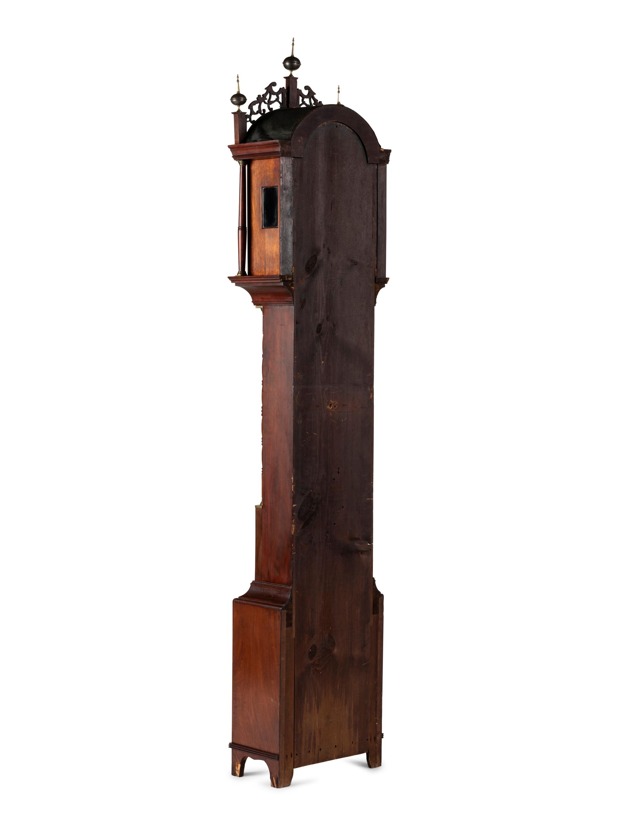 A Federal Inlaid Mahogany Tall Case Clock With Works by Frederick Wingate, Augusta, Maine