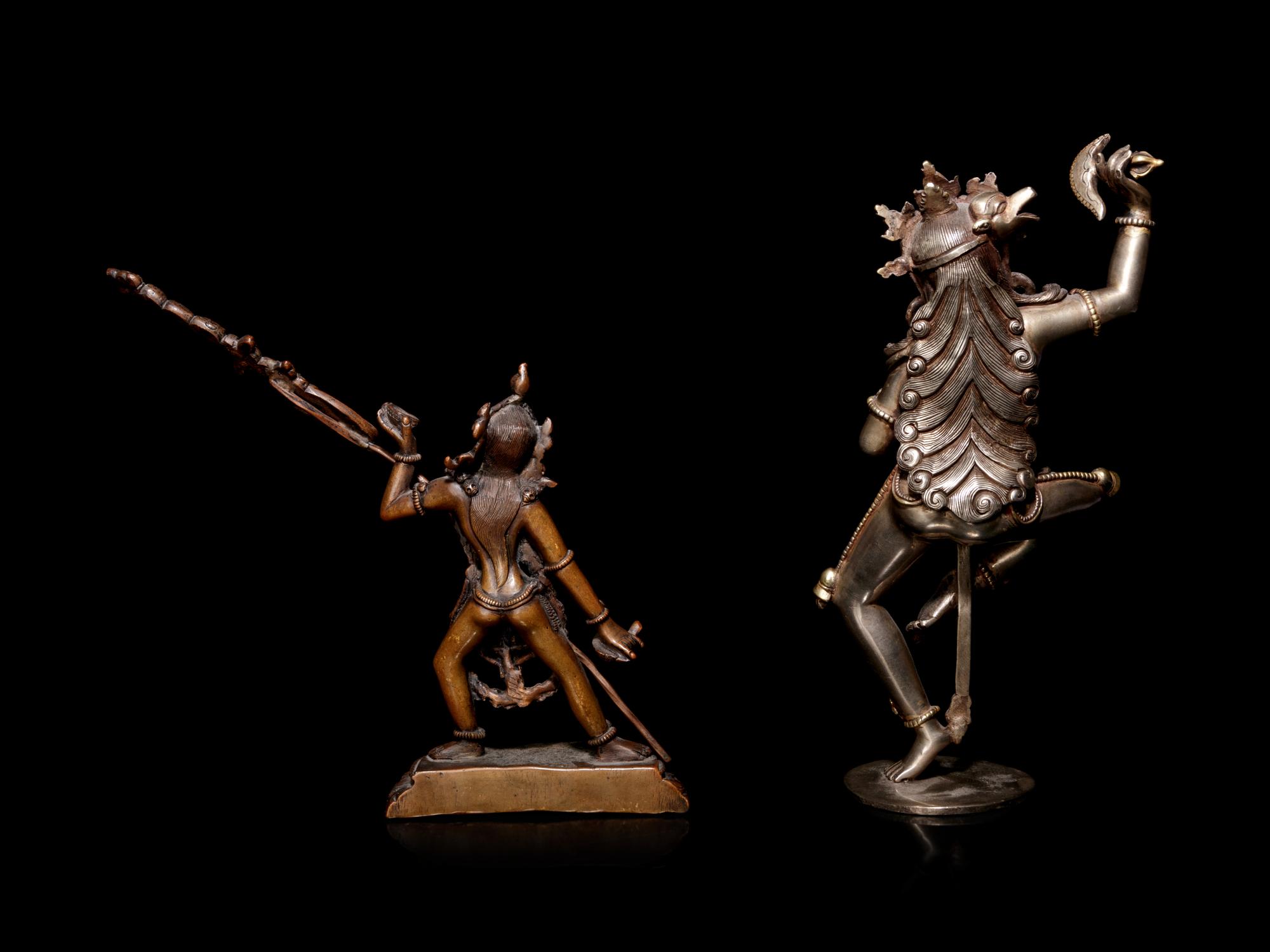 Two Tibetan Bronze Figures of Deities