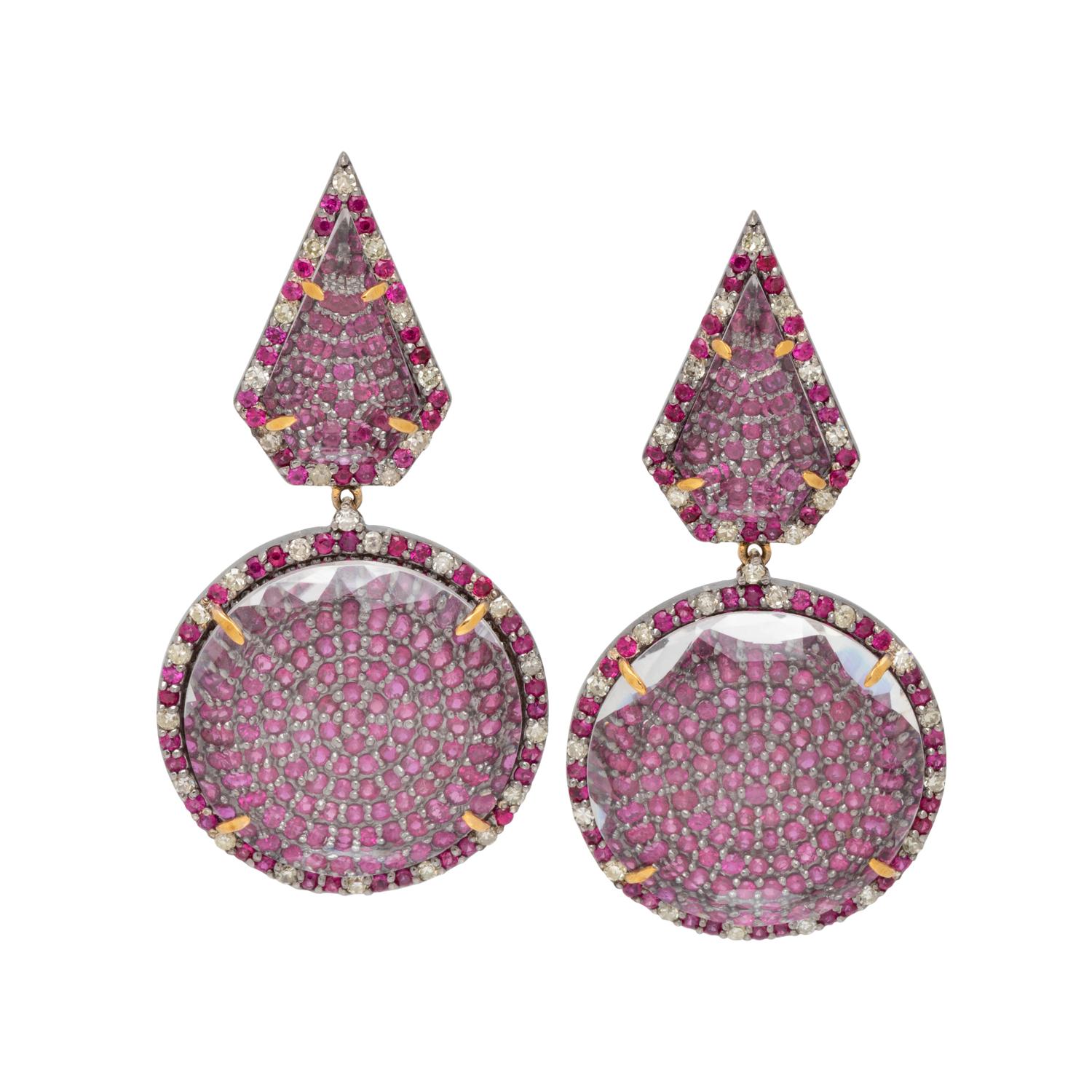 RUBY AND DIAMOND EARINGS