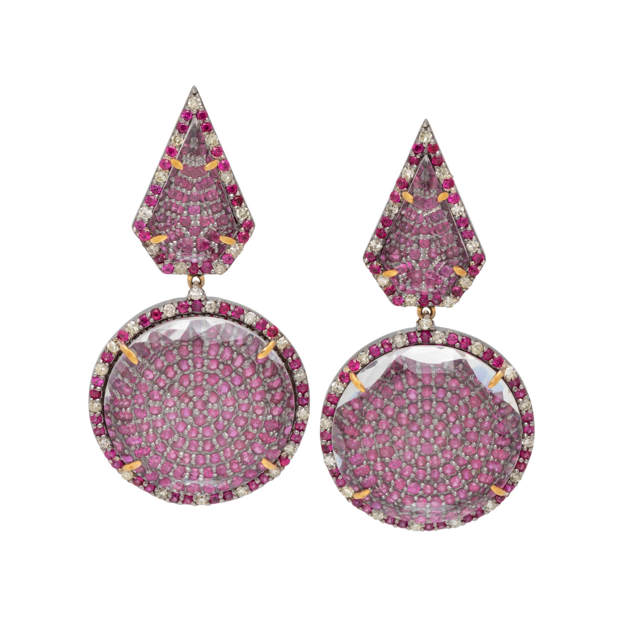 RUBY AND DIAMOND EARINGS