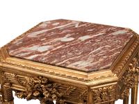 A Pair of Italian Carved Giltwood Marble-Top Tables