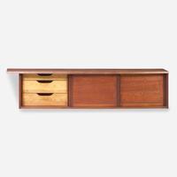George Nakashima (American, 1905-1990) Triple-Door Hanging Wall Case, New Hope, Pennsylvania, 1956